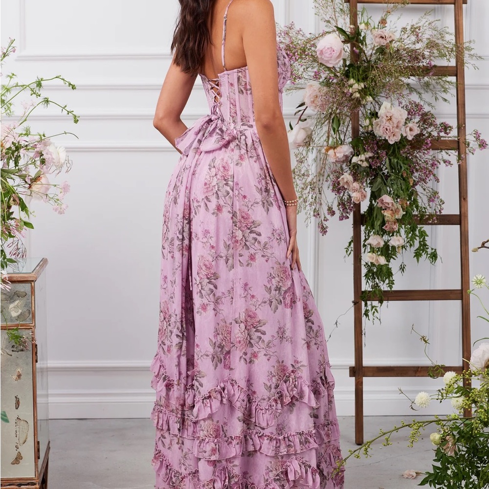 V. Chapman Lavender Floral Maxi Dress - Picture 2 of 4